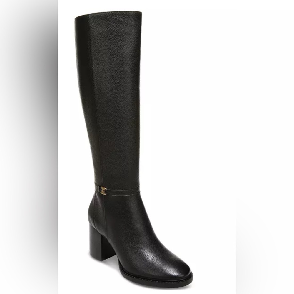 Sam Edelman Elsy Block Heel Leather Boot- Black, Barely Worn, Size 10